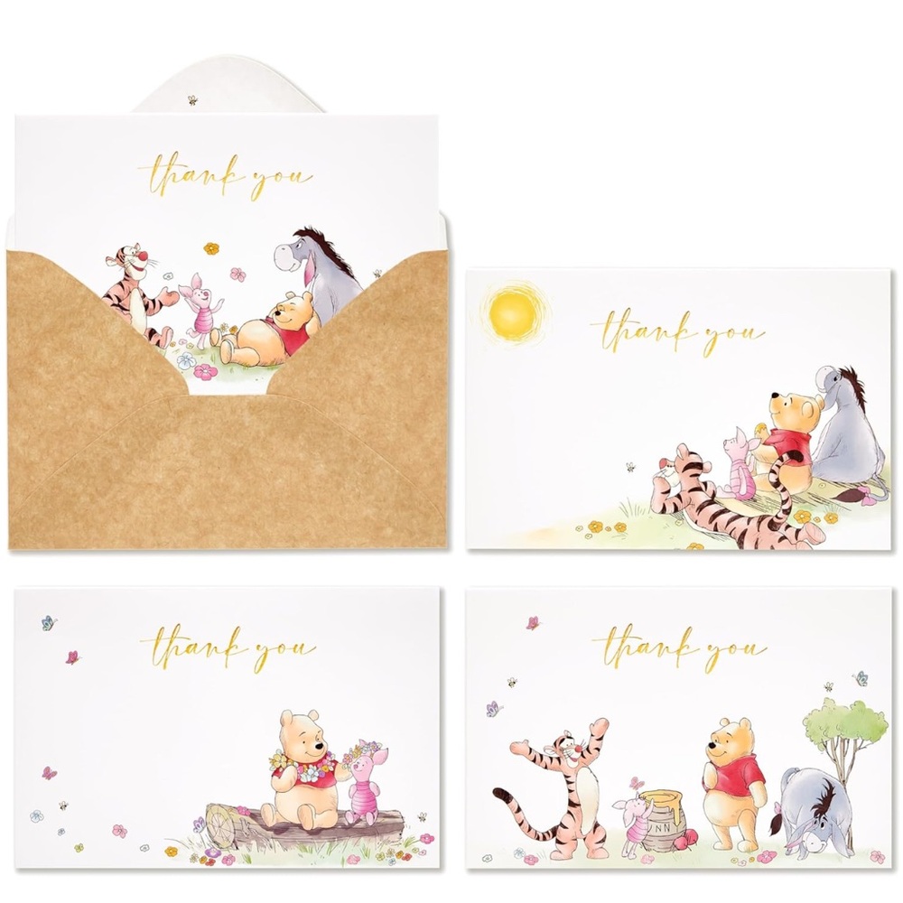Winnie the Pooh Thank You Cards - 4x6 cards